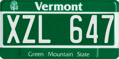VT license plate XZL647