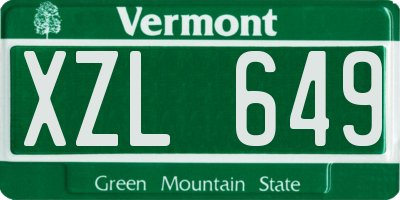 VT license plate XZL649