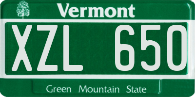 VT license plate XZL650