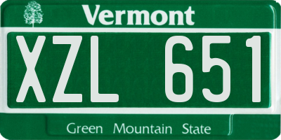 VT license plate XZL651