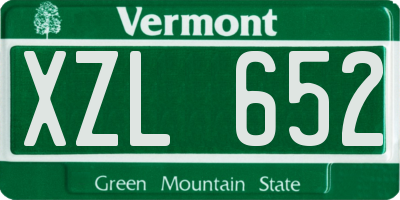 VT license plate XZL652