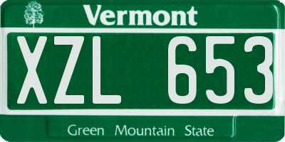VT license plate XZL653