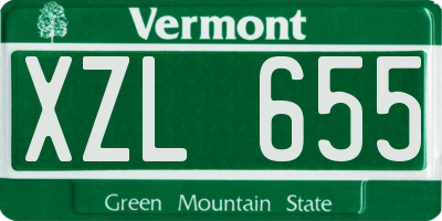 VT license plate XZL655