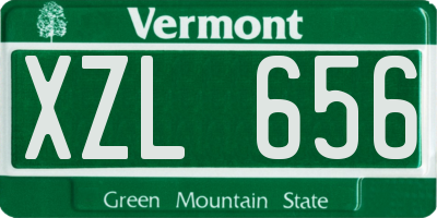 VT license plate XZL656