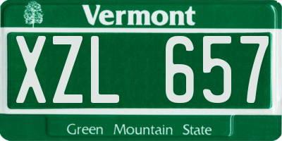 VT license plate XZL657