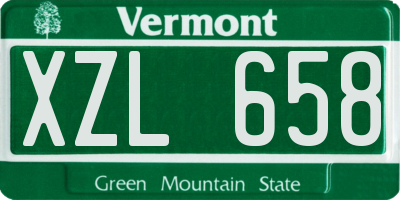 VT license plate XZL658
