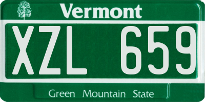VT license plate XZL659