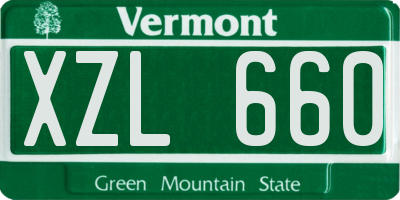 VT license plate XZL660