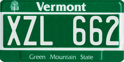 VT license plate XZL662