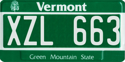 VT license plate XZL663