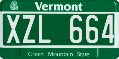 VT license plate XZL664
