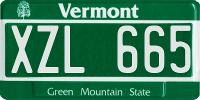 VT license plate XZL665