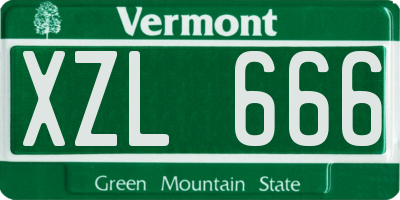 VT license plate XZL666