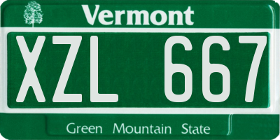 VT license plate XZL667