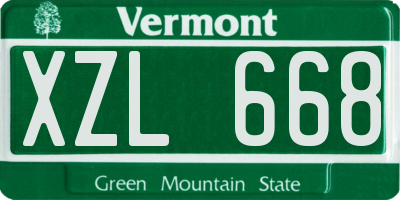 VT license plate XZL668