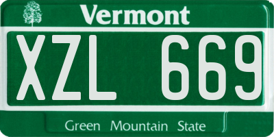 VT license plate XZL669