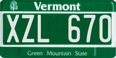 VT license plate XZL670