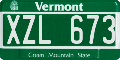 VT license plate XZL673
