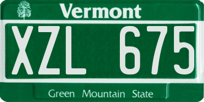 VT license plate XZL675