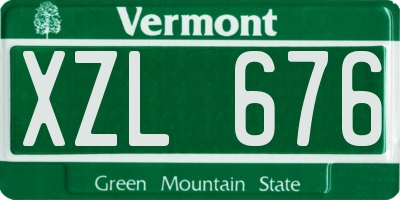 VT license plate XZL676
