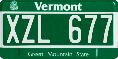 VT license plate XZL677