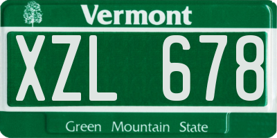 VT license plate XZL678
