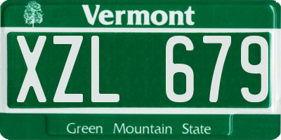 VT license plate XZL679