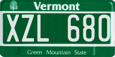 VT license plate XZL680