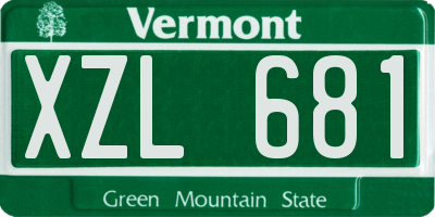 VT license plate XZL681