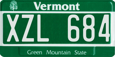 VT license plate XZL684