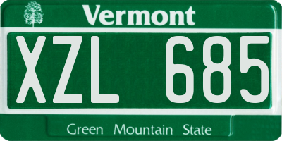VT license plate XZL685