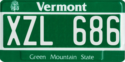 VT license plate XZL686