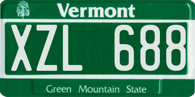 VT license plate XZL688