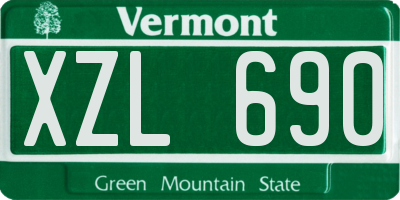 VT license plate XZL690