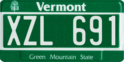 VT license plate XZL691
