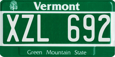 VT license plate XZL692