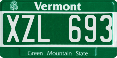 VT license plate XZL693