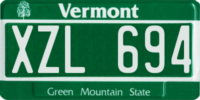 VT license plate XZL694