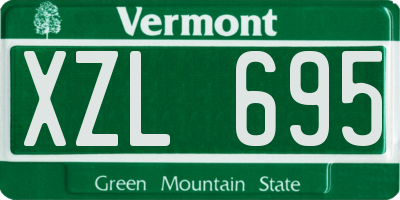 VT license plate XZL695