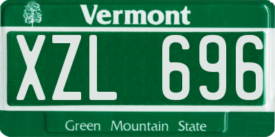 VT license plate XZL696