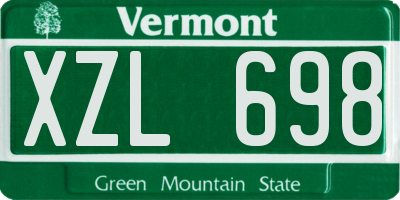 VT license plate XZL698