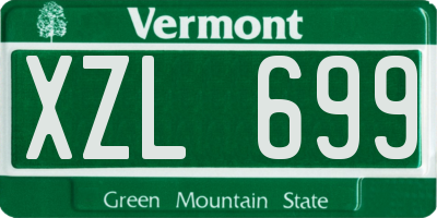 VT license plate XZL699