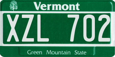 VT license plate XZL702