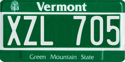VT license plate XZL705