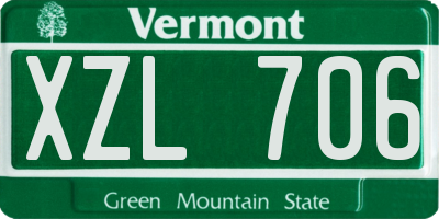 VT license plate XZL706
