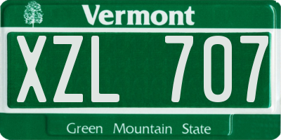 VT license plate XZL707