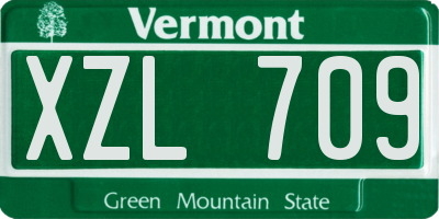 VT license plate XZL709