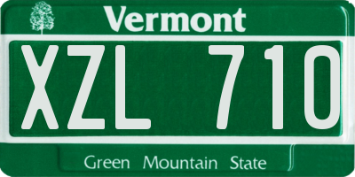 VT license plate XZL710