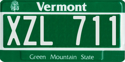 VT license plate XZL711