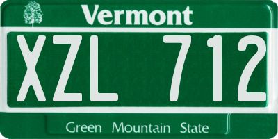 VT license plate XZL712